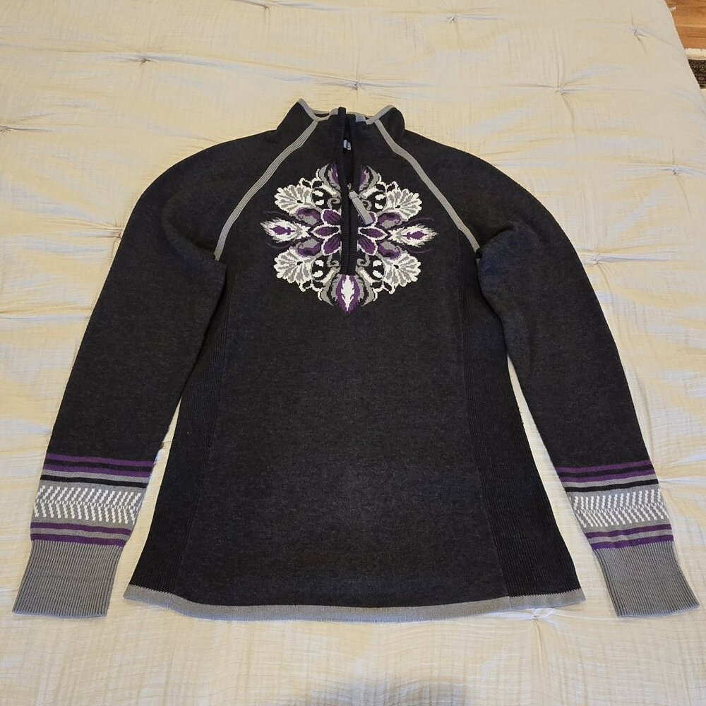 Gray half zip sweater